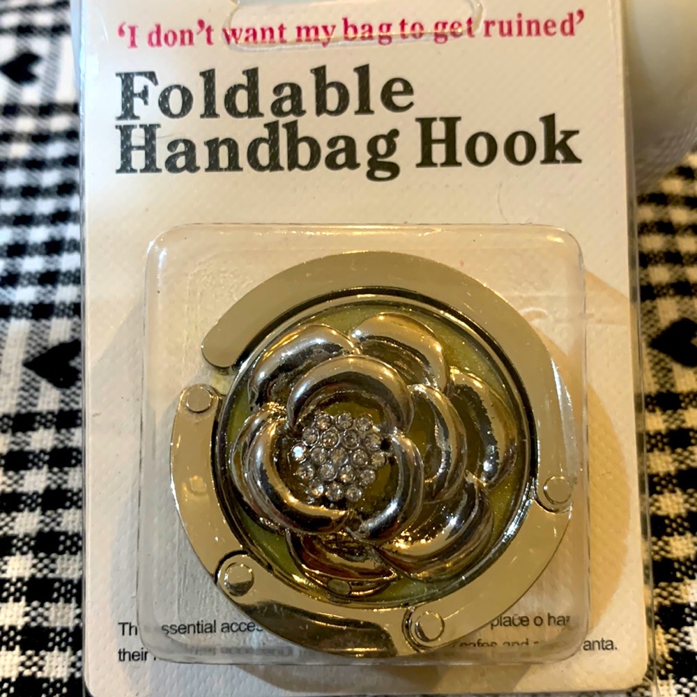 Foldable Handbag Hook with crystals